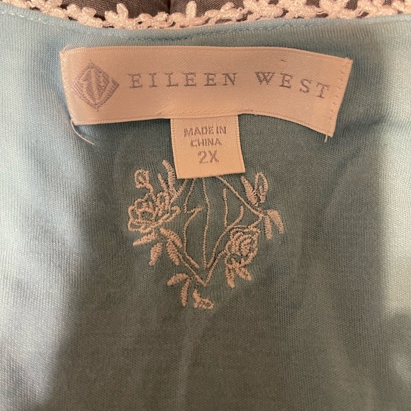 Eileen West 100% Modal Cap Sleeve 42”Nightgown Size 2X- Light Blue - Picture 3 of 9
